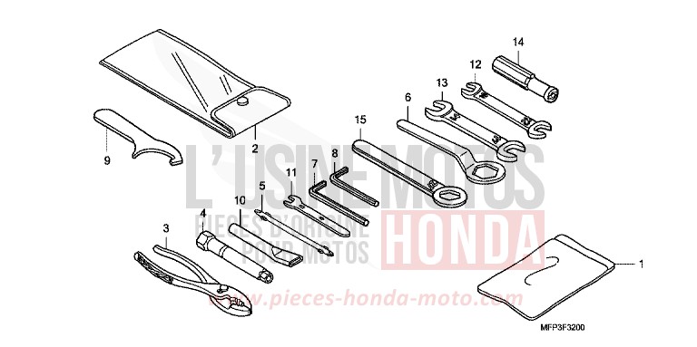 OUTILS for CB1300 Super Bold'or PEARL SUNBEAM WHITE (NHA66DF) from 2009